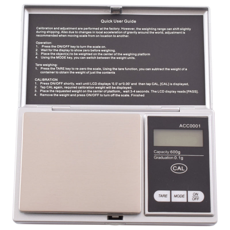 YAGUA SCALE 600 X 0.1G WITH EXTRA LARGE TRAY ACC0001