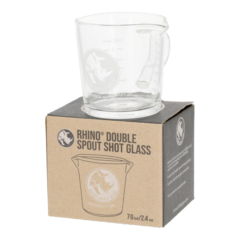 RHINO SHOT GLASS 2.4OZ/70ML WITH SPOUT AND HANDLE