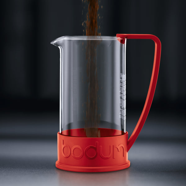 BODUM BRAZIL FRENCH PRESS COFFEE MAKER, 8 CUP, 1.0 L, 34 OZ - RED