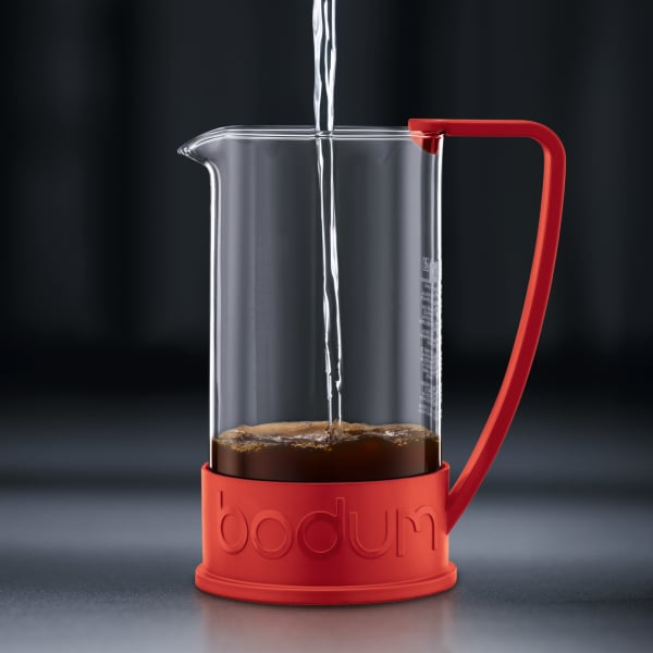 BODUM BRAZIL FRENCH PRESS COFFEE MAKER, 8 CUP, 1.0 L, 34 OZ - RED