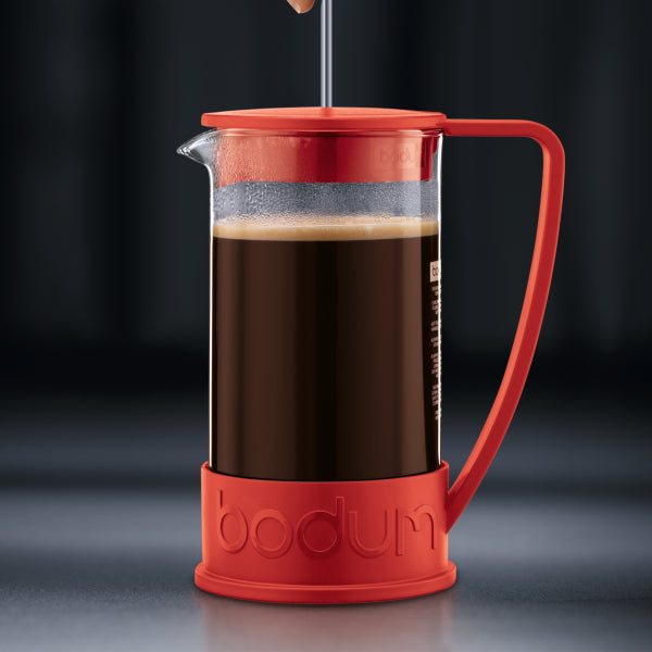 BODUM BRAZIL FRENCH PRESS COFFEE MAKER, 8 CUP, 1.0 L, 34 OZ - RED