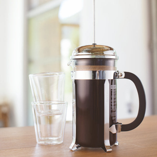BODUM CHAMBORD COFFEE MAKER 12 CUP 1.5L/51OZ - GLASS, MIRROR FINISH S/S LID