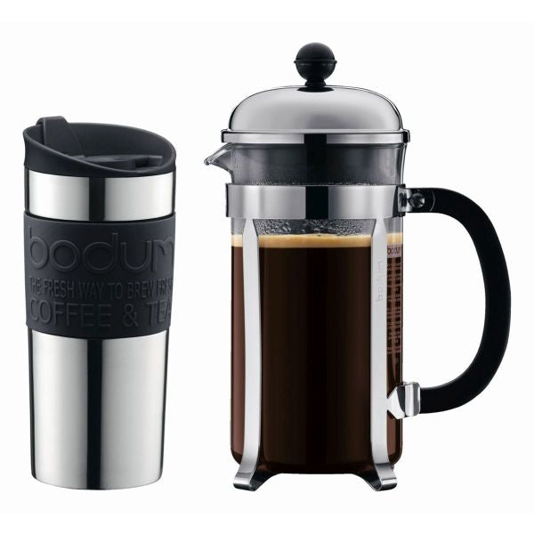 BODUM TRAVEL MUG, 0.35 L, 12OZ - S/S, BLACK