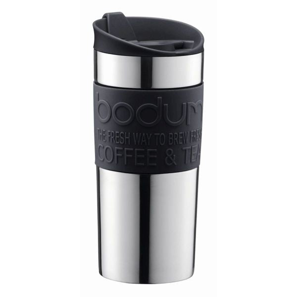 BODUM TRAVEL MUG, 0.35 L, 12OZ - S/S, BLACK