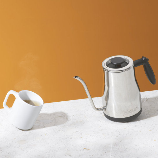 BODUM BISTRO ELECTRIC GOOSENECK WATER KETTLE - SILVER S/S 1L, 34OZ