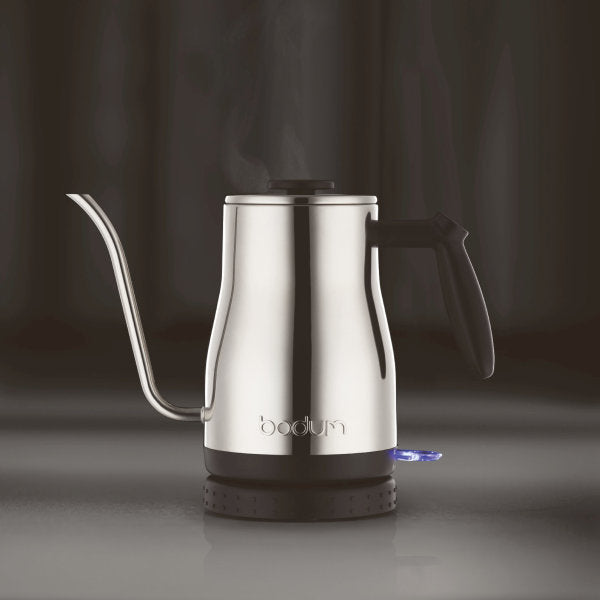 BODUM BISTRO ELECTRIC GOOSENECK WATER KETTLE - SILVER S/S 1L, 34OZ