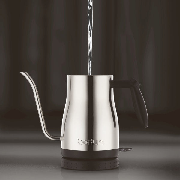 BODUM BISTRO ELECTRIC GOOSENECK WATER KETTLE - SILVER S/S 1L, 34OZ