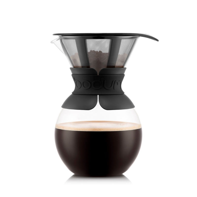BODUM POUR OVER COFFEE MAKER WITH PERMANENT FILTER, 1.0 L, 34 OZ - BLACK